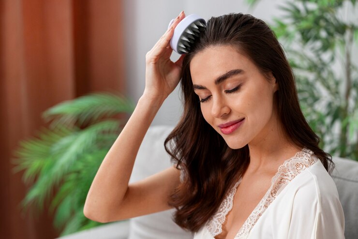woman doing herself scalp massage 23 2151453841